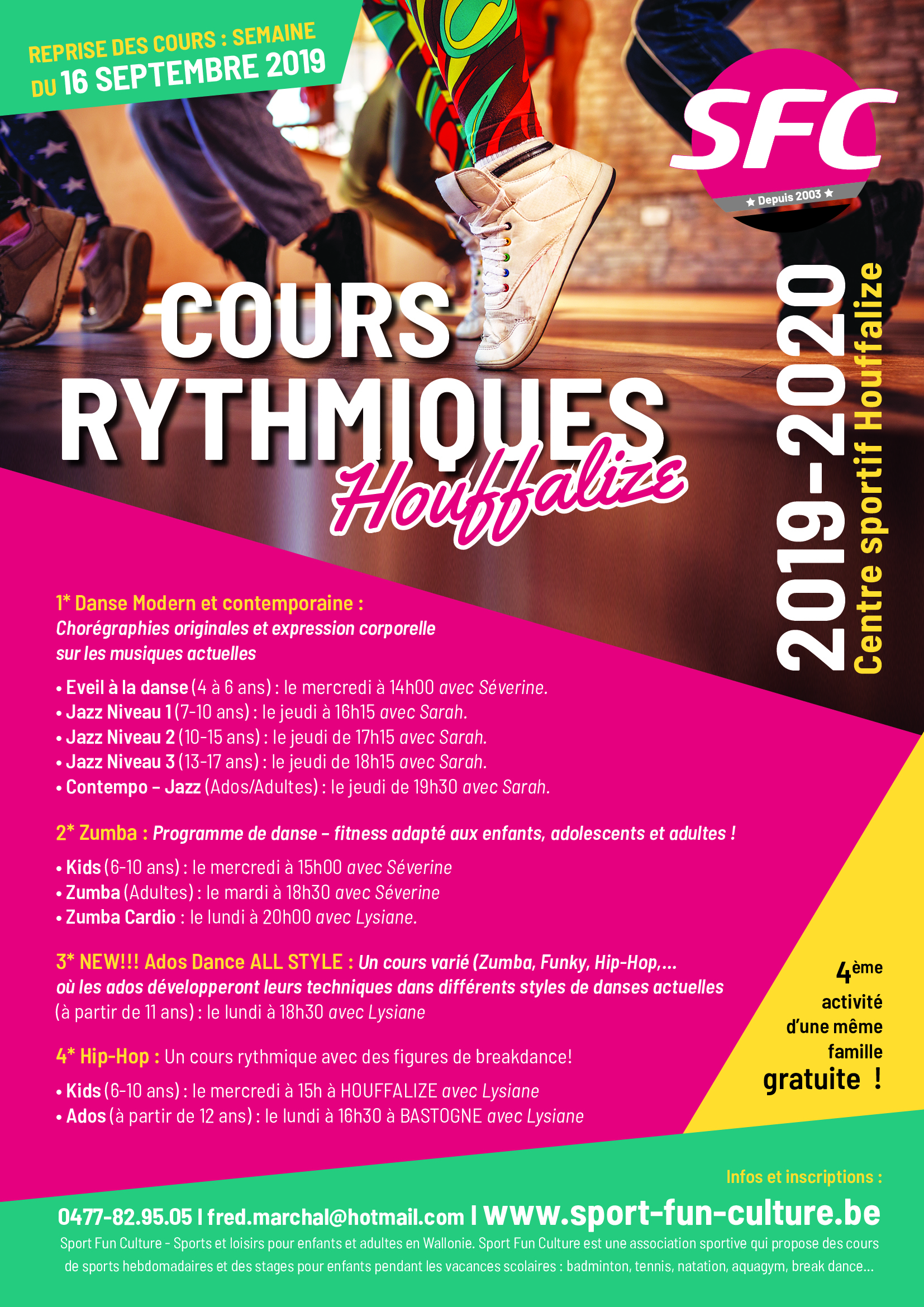 SFC Danse Houffalize Horaire 19-20